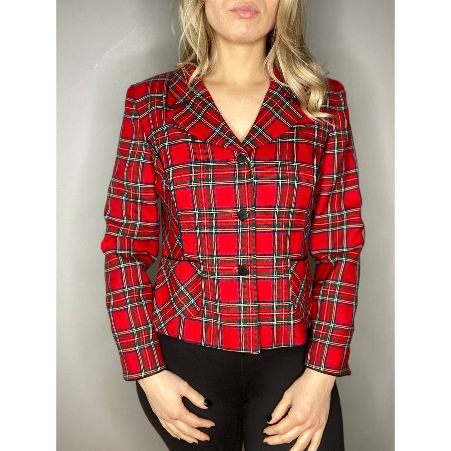 80s 90s VINTAGE Women Pendleton Blazer Medium 12 Scottish Tartan Wool