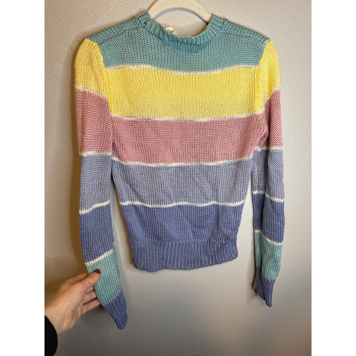 Vintage Ricki Rainbow 70s Sweater Small Striped Retro