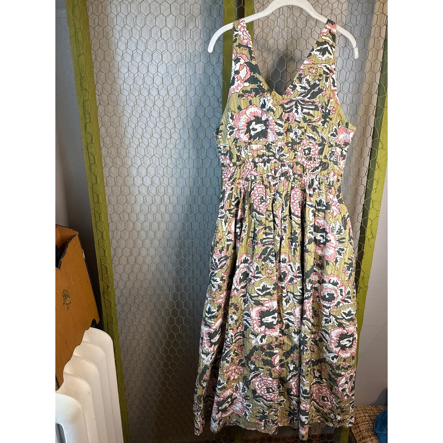 NWT Caroline Constance for New York dress Medium Pink Green Baby Shower Wedding