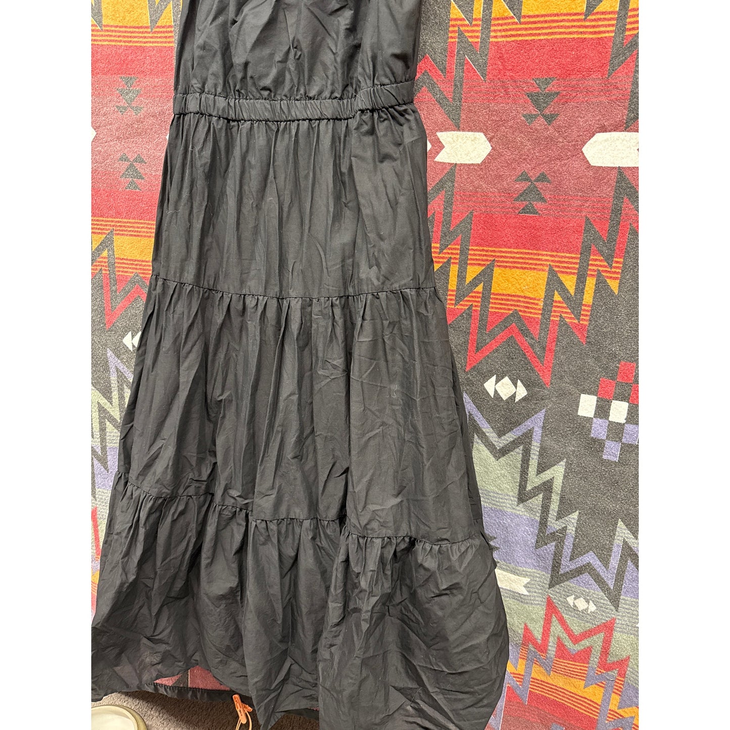 On 34th Women's XXL Black Tiered Summer Sun Dress Flowy Keyhole Back Stretchy