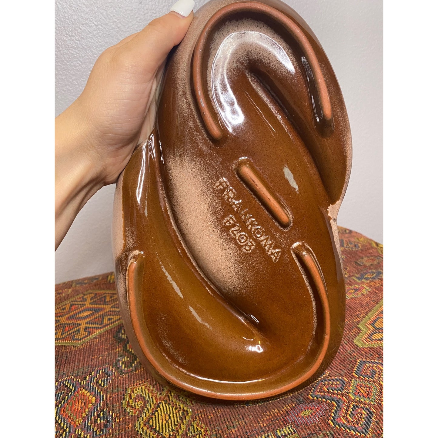 1950s VINTAGE Frankoma 203 MCM Pottery Ashtray