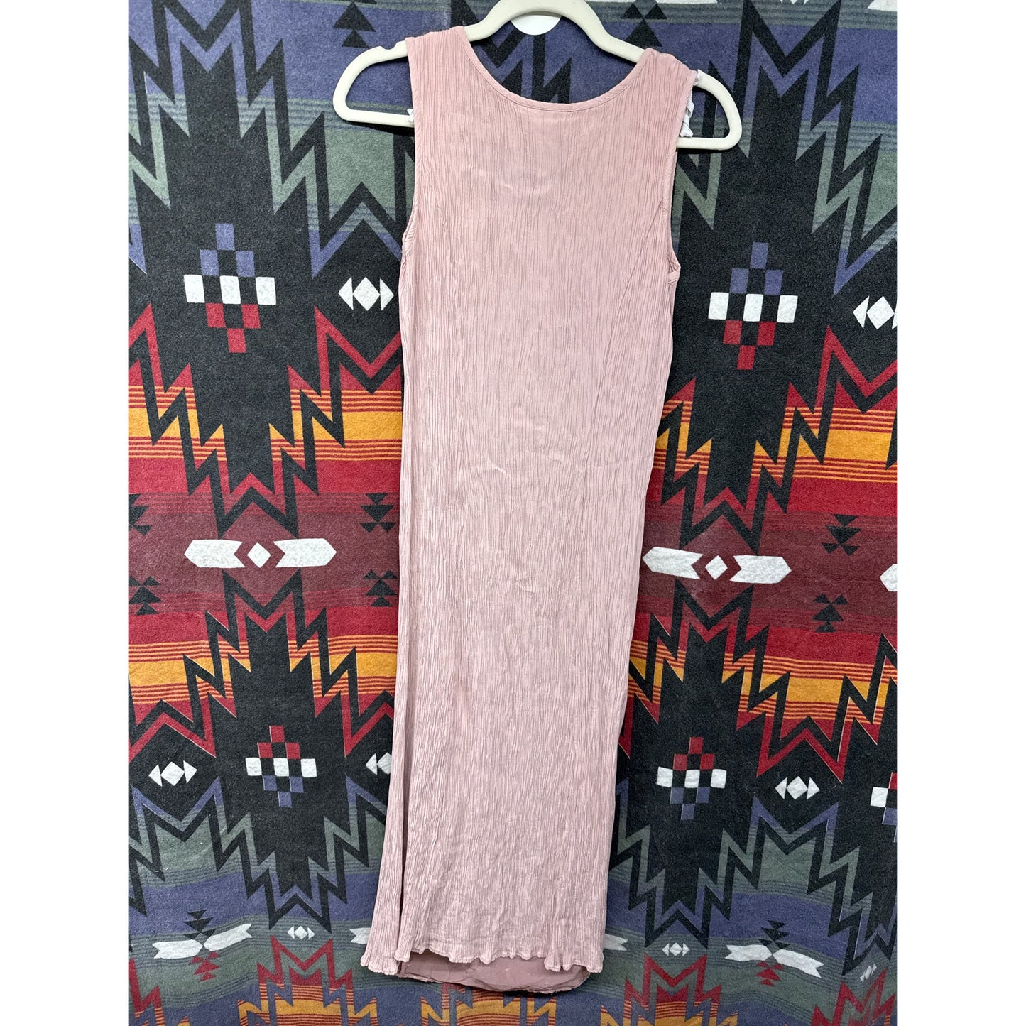 Vintage 90s Y2K Rose Crinkle Lace 14 Maxi Dress Cottage Prairie Fairy