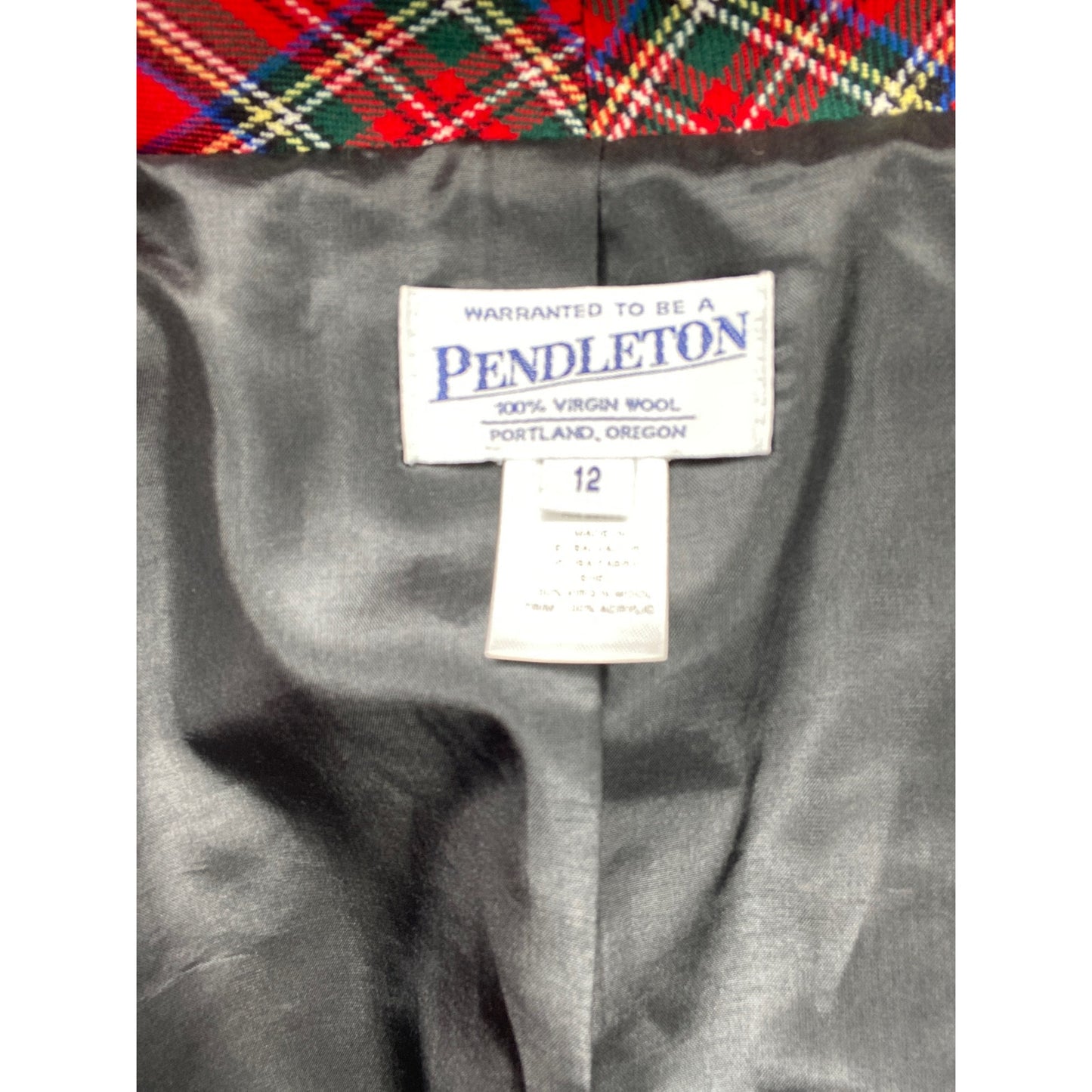 80s 90s VINTAGE Women Pendleton Blazer Medium 12 Scottish Tartan Wool