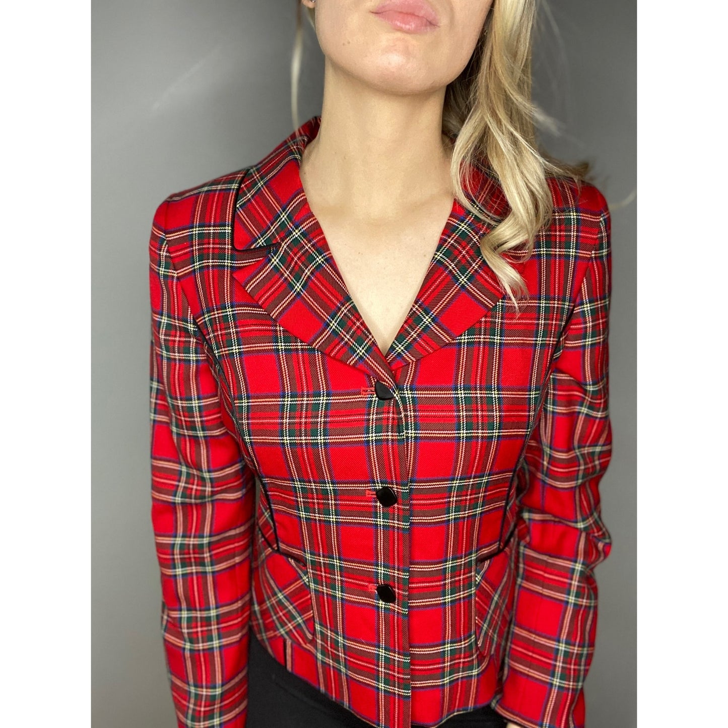 80s 90s VINTAGE Women Pendleton Blazer Medium 12 Scottish Tartan Wool