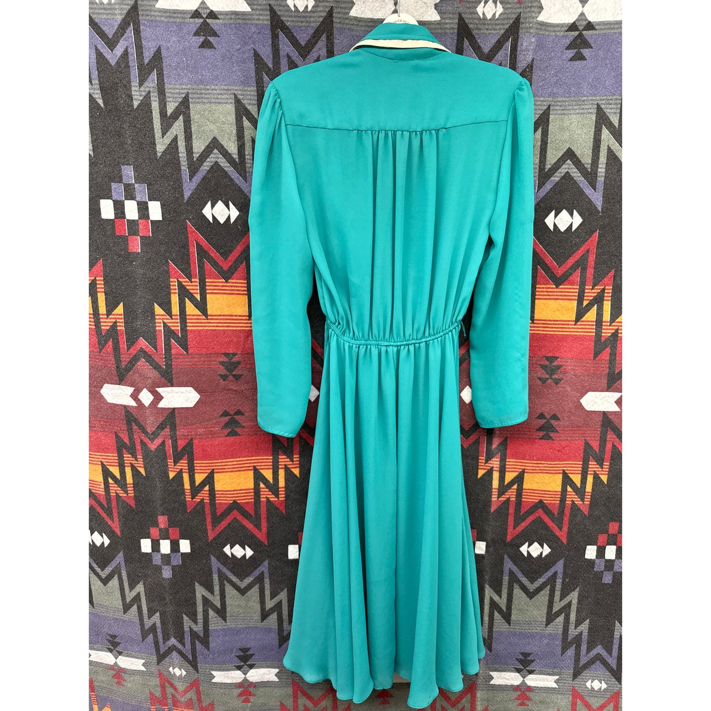 Vintage MCM Mint Sheer Chiffon 70s Dress Western Country Line Dance Rodeo Parton