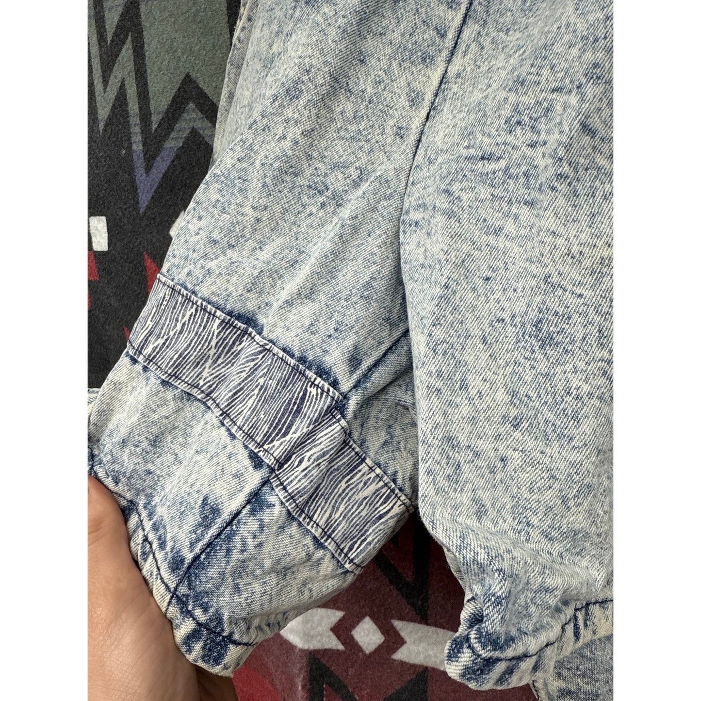 Vintage 80s 90s Unisex Denim Mom Shorts Skater Grunge Stripe Distressed Stretchy