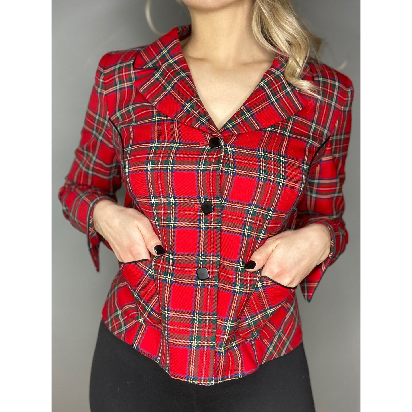 80s 90s VINTAGE Women Pendleton Blazer Medium 12 Scottish Tartan Wool