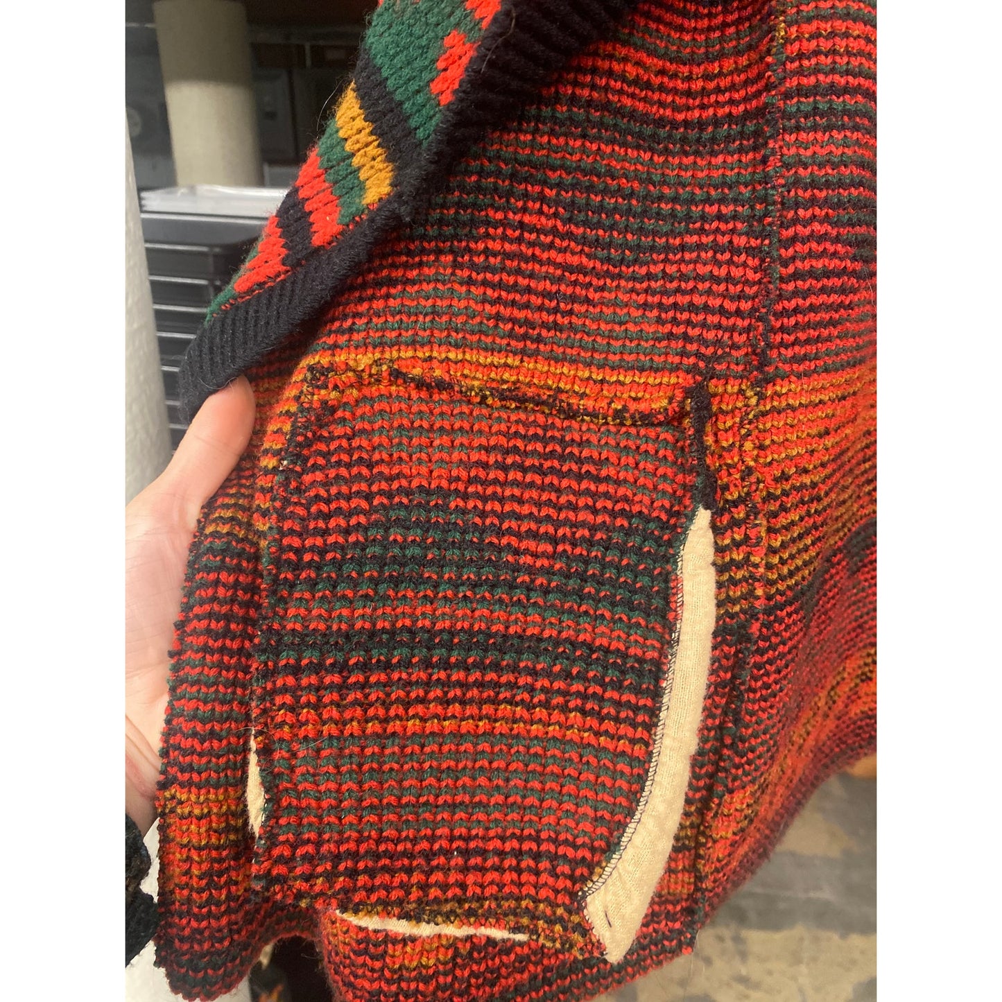 70s Vintage Rosanna Red Unisex Retro Boho Indie Tribal Western Cardigan Medium