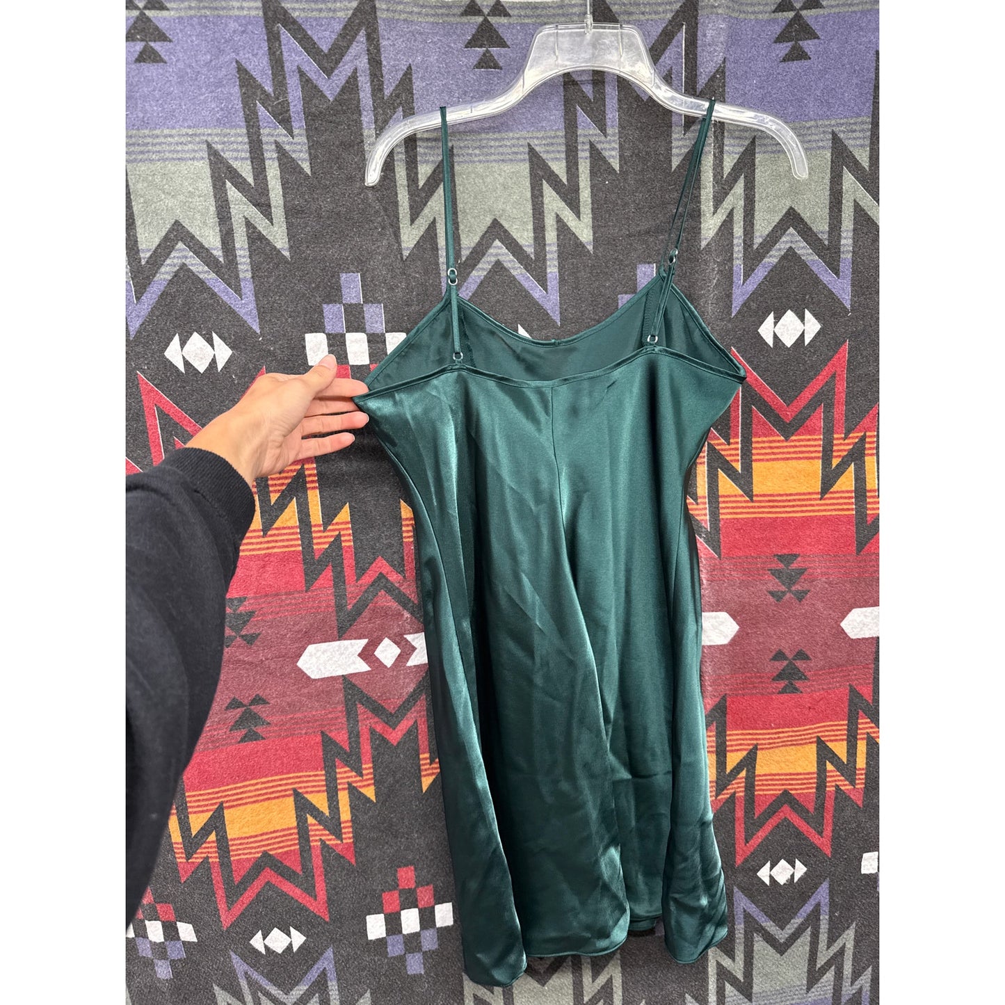 Sophia by Delicates Lingerie Vintage Slip Dress Forest Green Medium Sexy