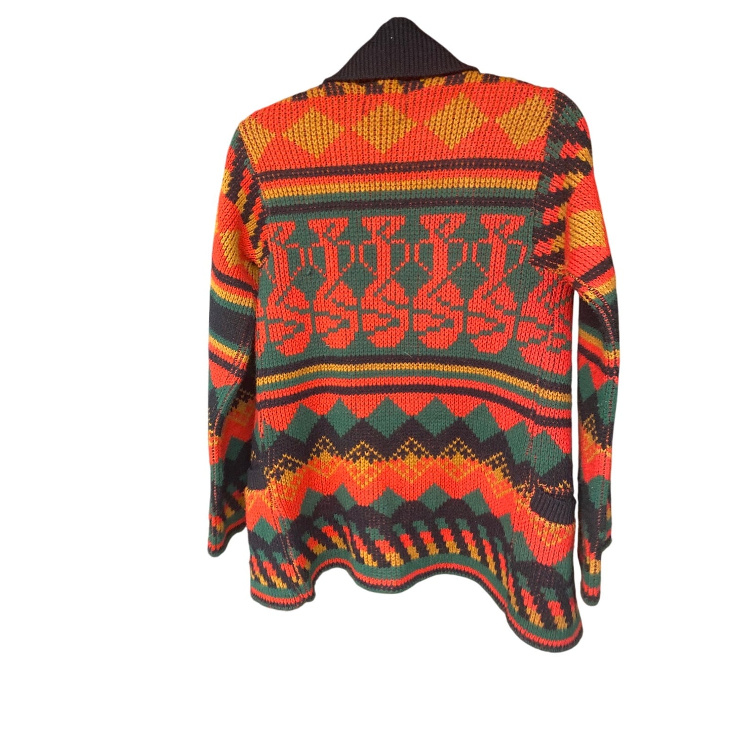 70s Vintage Rosanna Red Unisex Retro Boho Indie Tribal Western Cardigan Medium