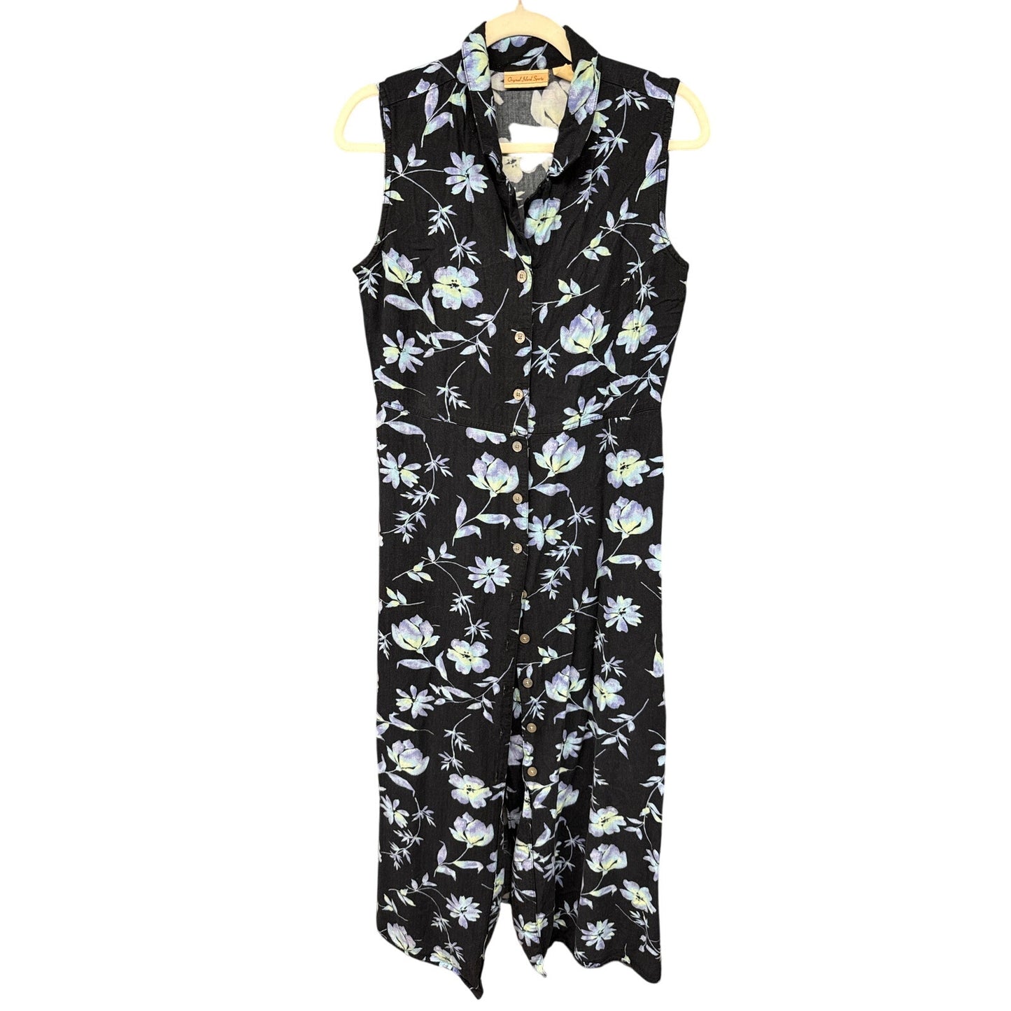 Original Island Sport Women Floral Hawaiian Lightweight Beach 10 Sundress Black