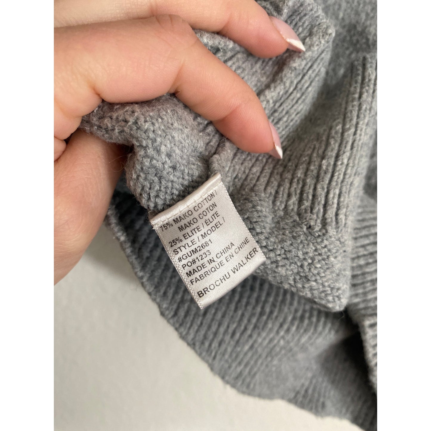 Brochu Walker Women's Wool Blend Sweater Size S Gray Stripe Sleeves Quiet Luxury