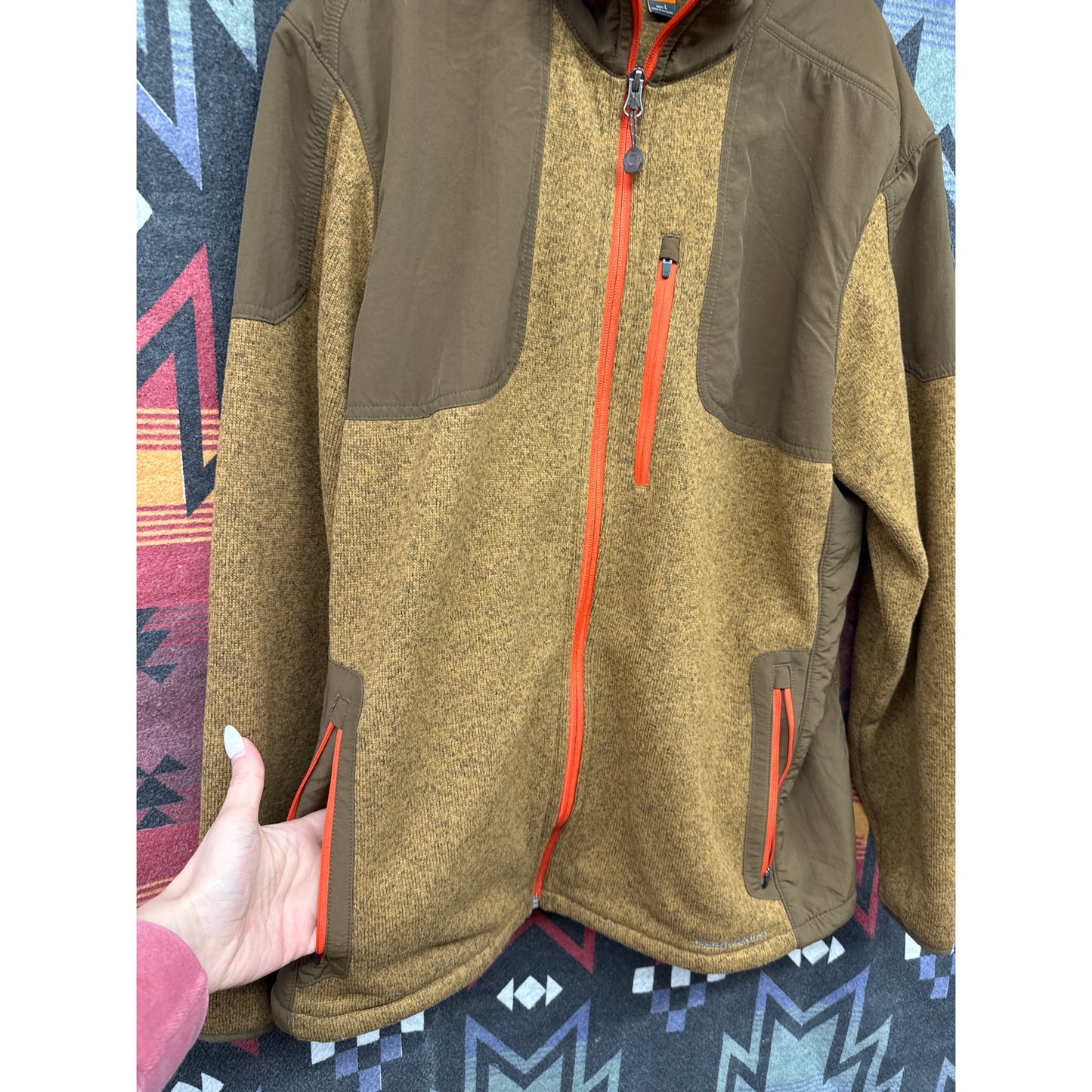 Eddie Bauer Men's Nylon Colorblock Outdoor Large Jacket Camping Hike Kayak Hunt