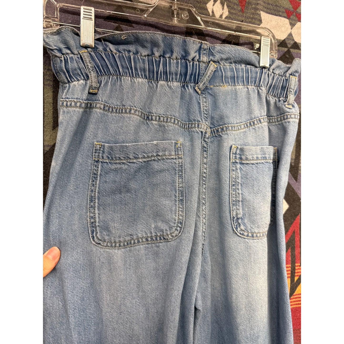 Pilcro Anthropologie Wide Leg Flare Pants 26 Nautical Beach Flowy Buttonfly