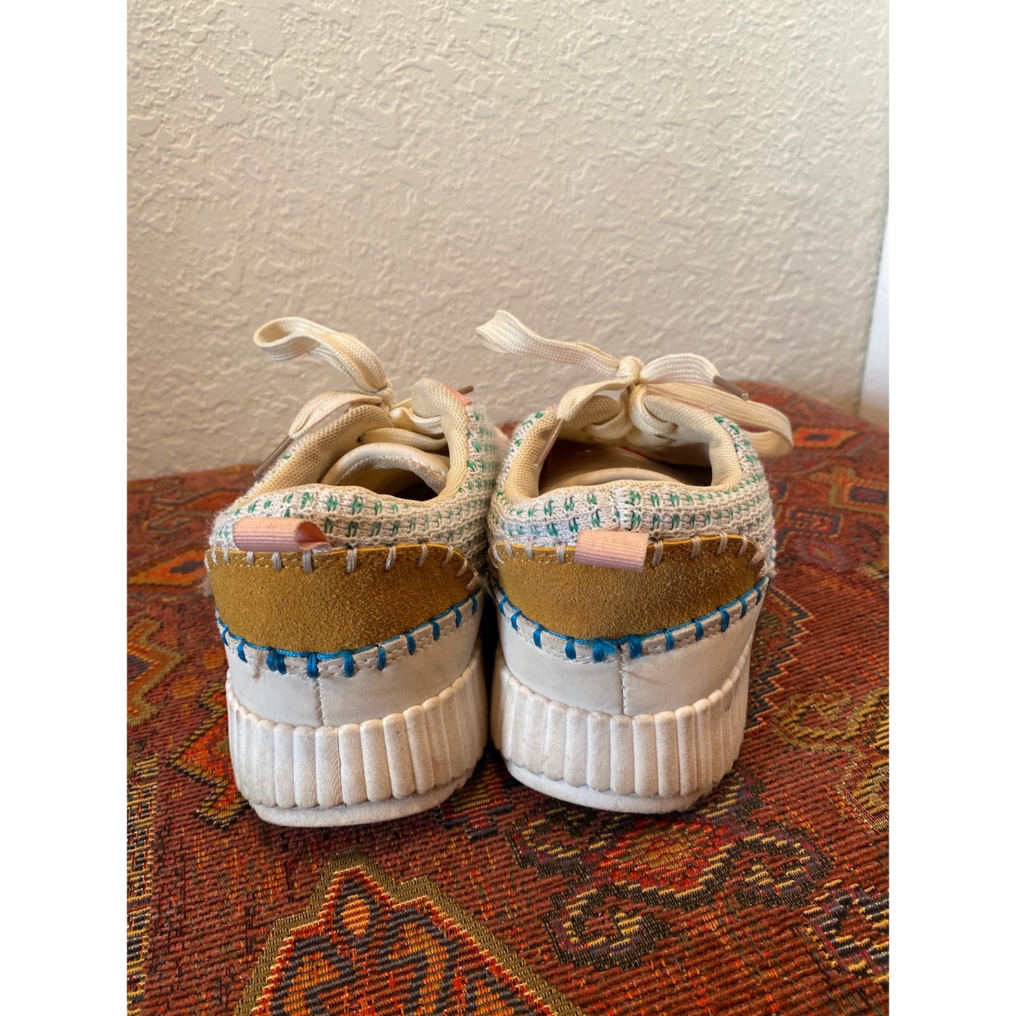 Nicole Miller Girls Patchwork Quirky Eclectic Sneakers 3 Adorable GrannyCore