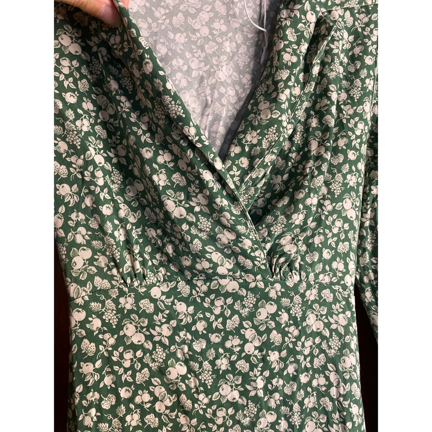 Paris Atelier & Other Stories Women's NWOT Green Fruit Novelty Print Dress 4