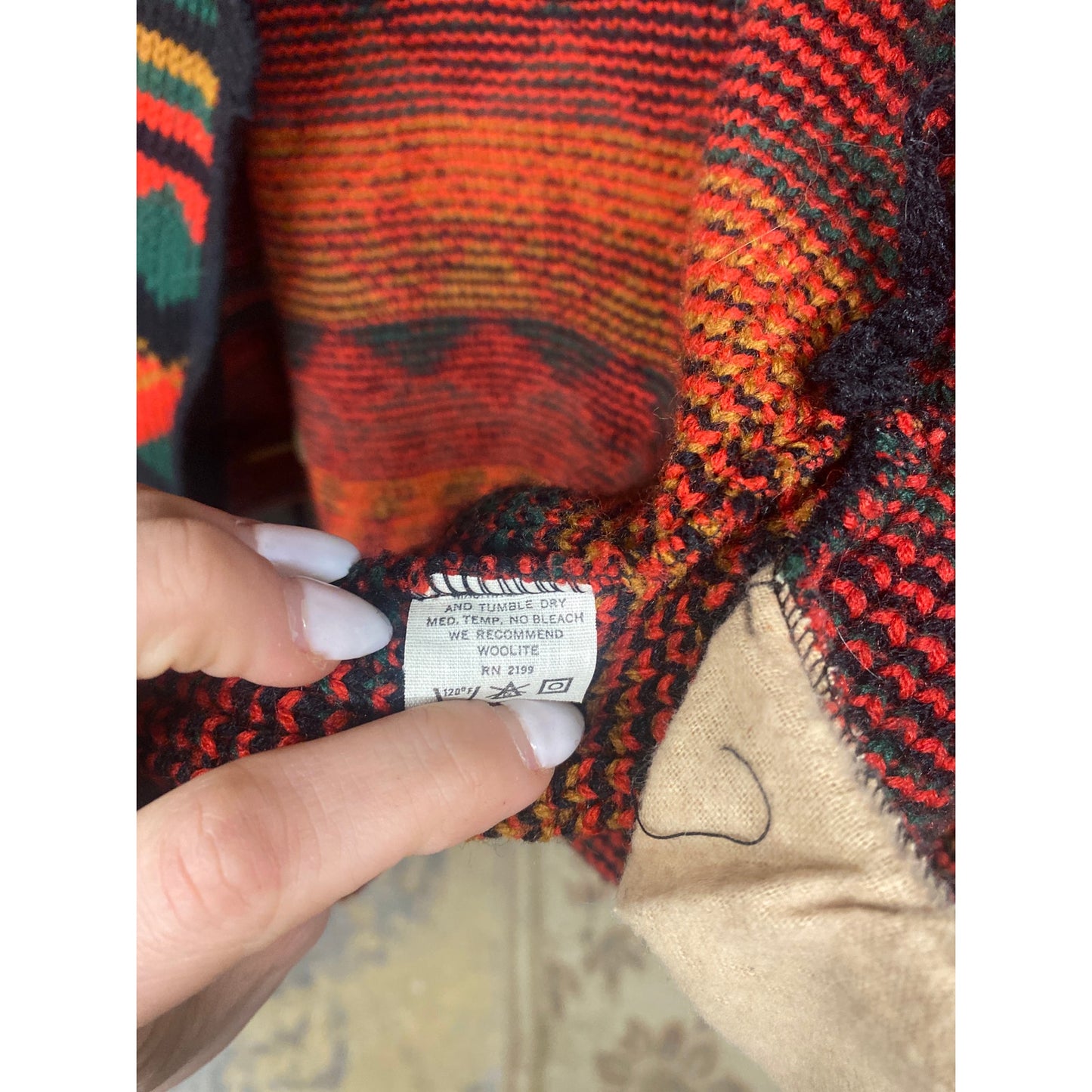 70s Vintage Rosanna Red Unisex Retro Boho Indie Tribal Western Cardigan Medium