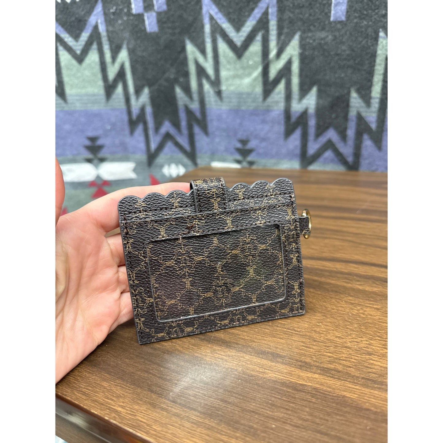 Nanette Lepore Scallop Brown Women's Multi Card Holder Purse Wallet Accessory