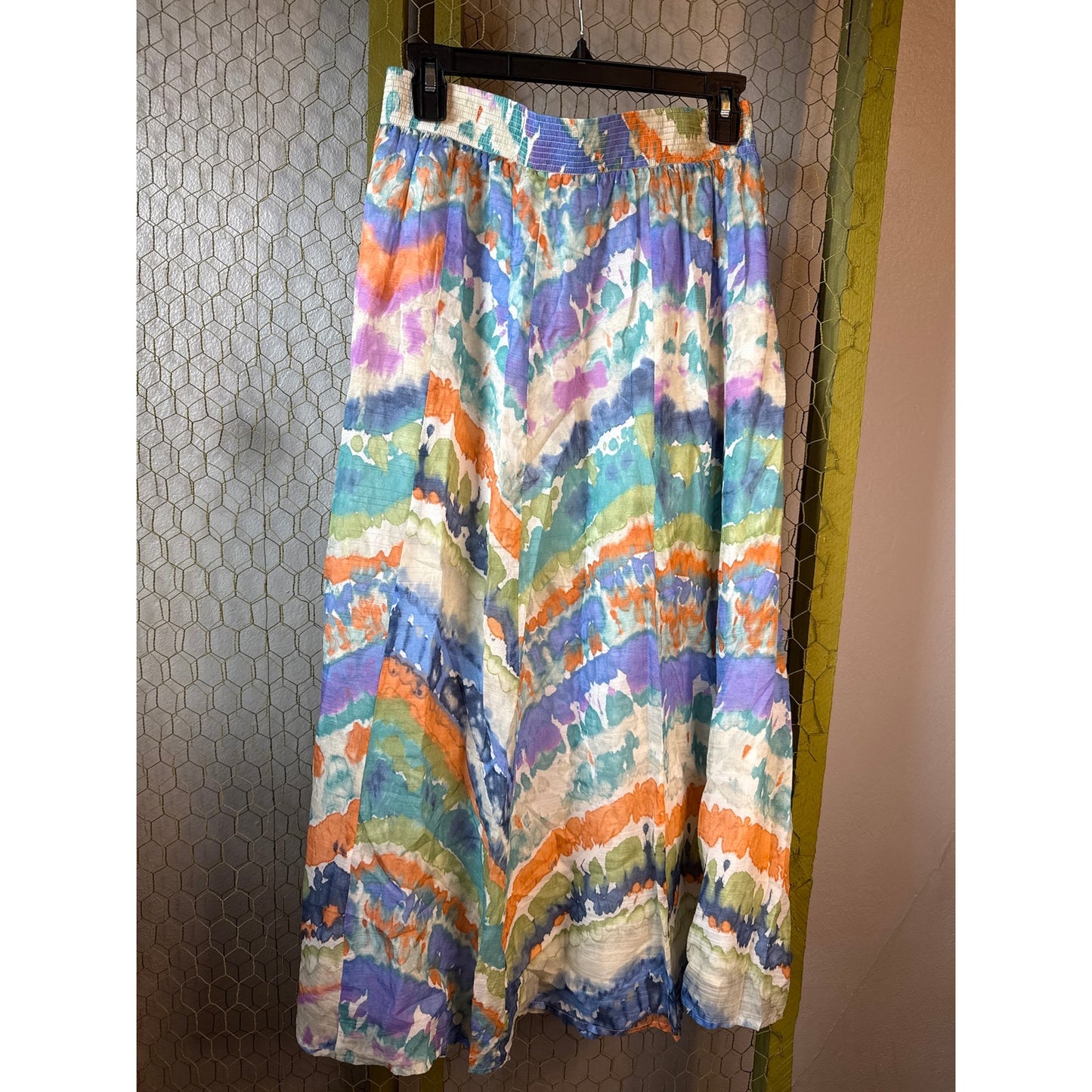 Nick and Zoe Size Small Silk Skirt Tie-dye Hippie Boho Earthy Versatile Summer