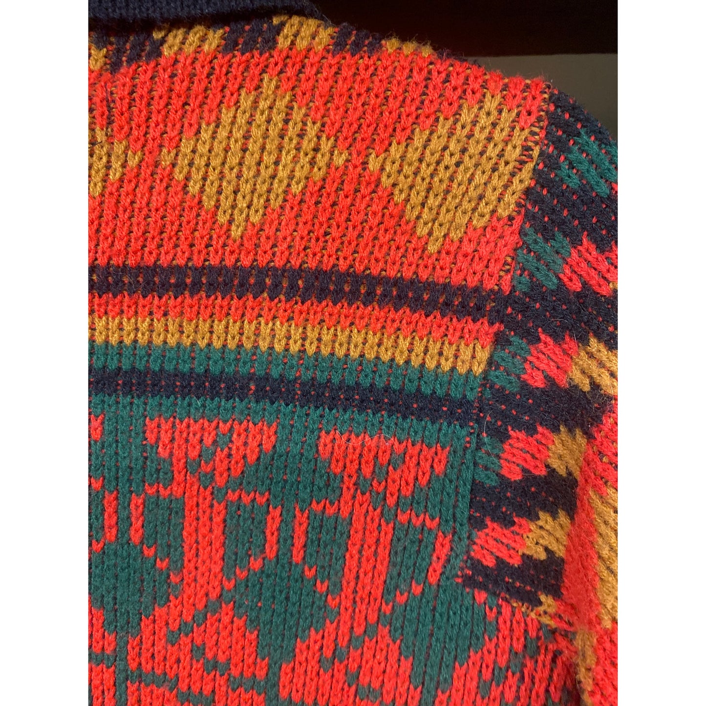 70s Vintage Rosanna Red Unisex Retro Boho Indie Tribal Western Cardigan Medium