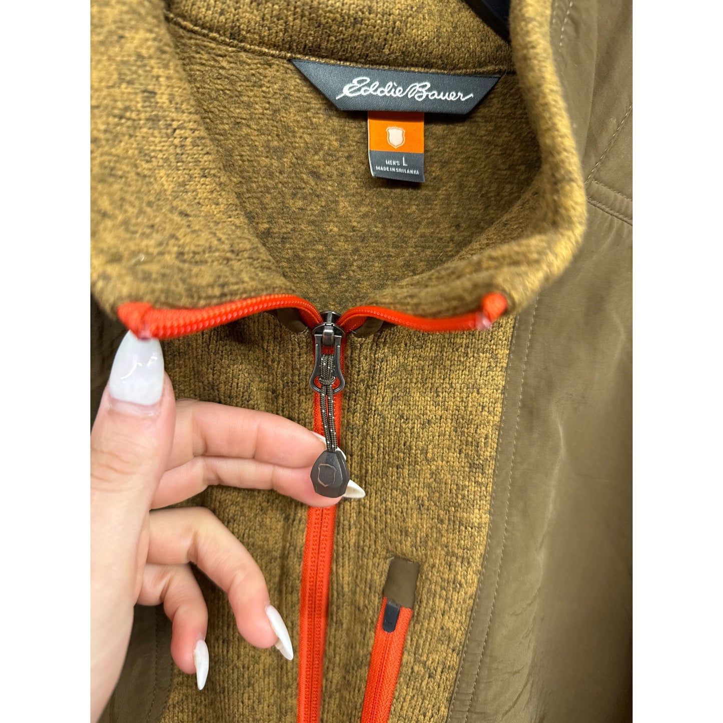 Eddie Bauer Men's Nylon Colorblock Outdoor Large Jacket Camping Hike Kayak Hunt