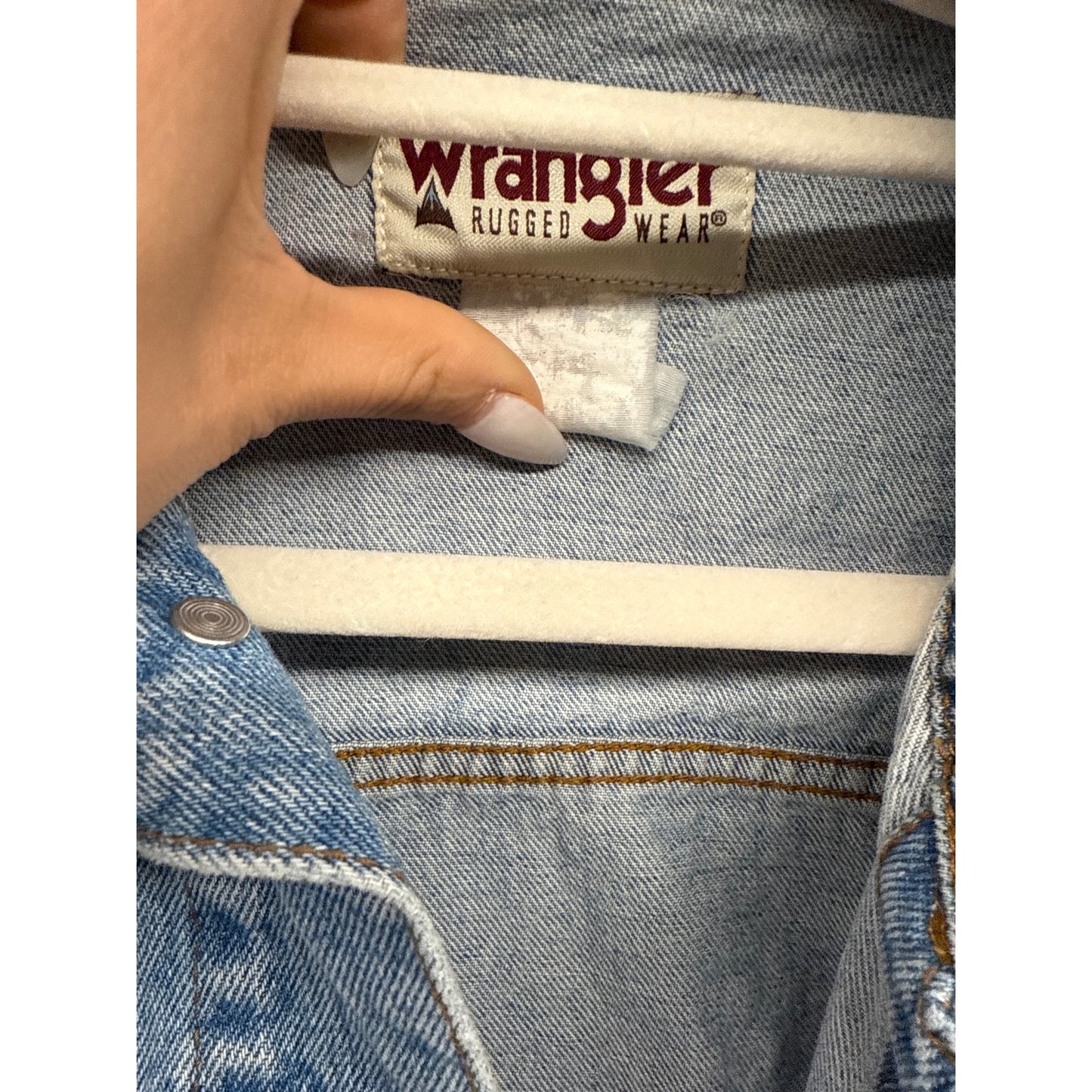 Vintage Wrangler Unisex Rugged Wear Denim Large Jacket Western Country Rodeo