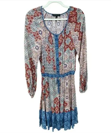 Gibson Look Women's Small Dress Art to Wear Lagenlook Bohemian Tribal Moroccan