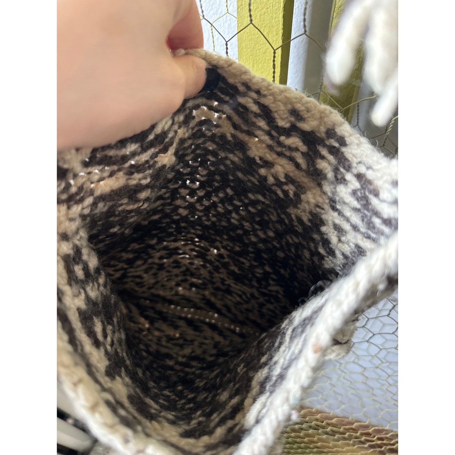 Vintage 70s Western Horse Cowgirl Rodeo Country Wool Knit Crossbody Purse