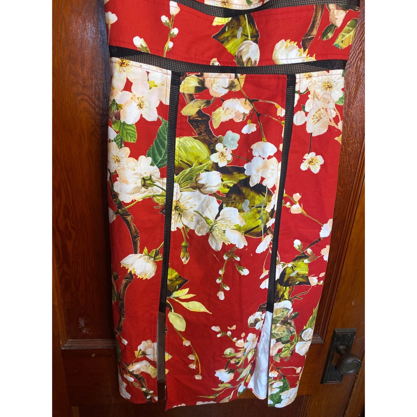 ABS Allen Schwartz Women's Bodycon Sexy Red Floral Asian Dress 10