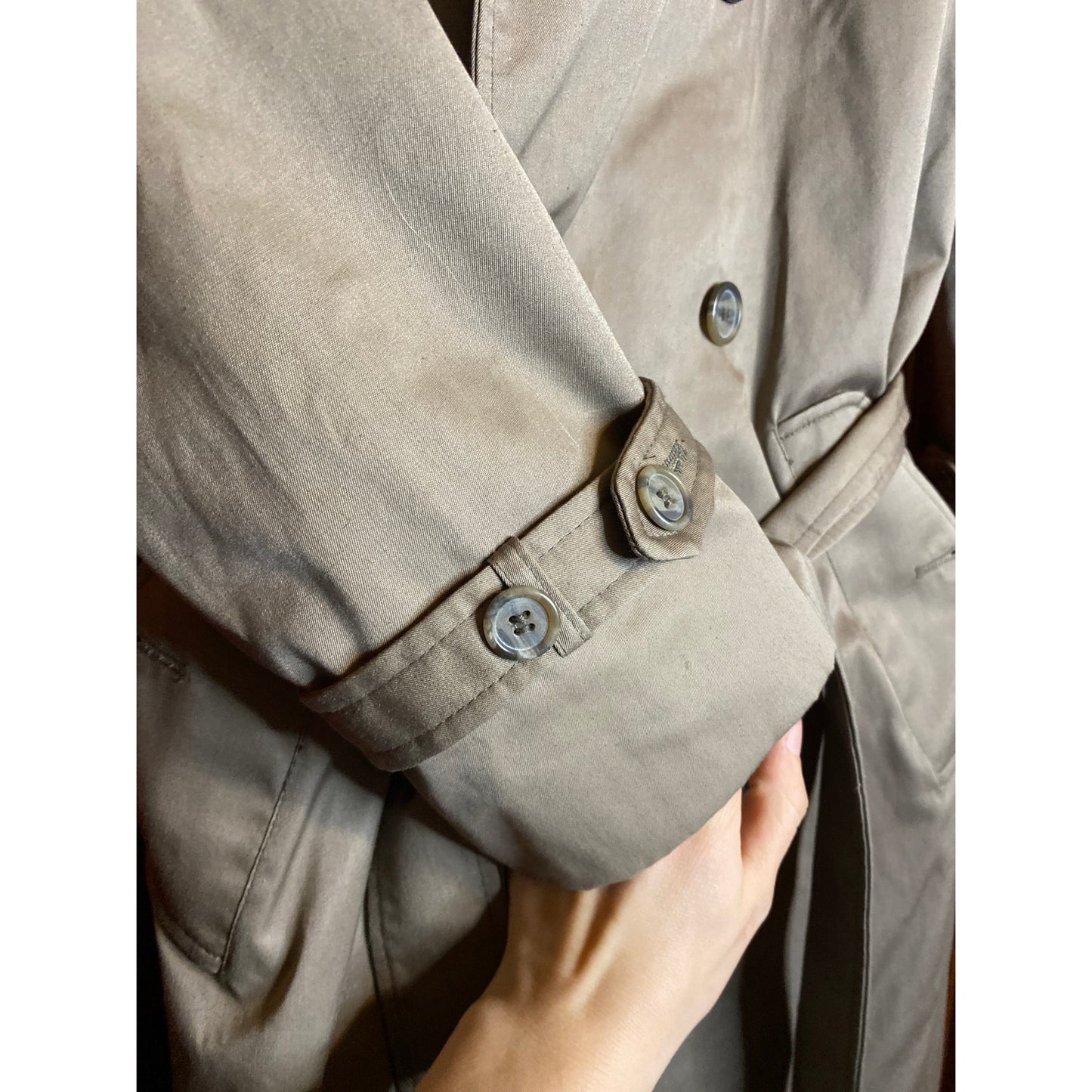 Vintage Worthington Beige Polish Luxury Lined Trench Coat 6P