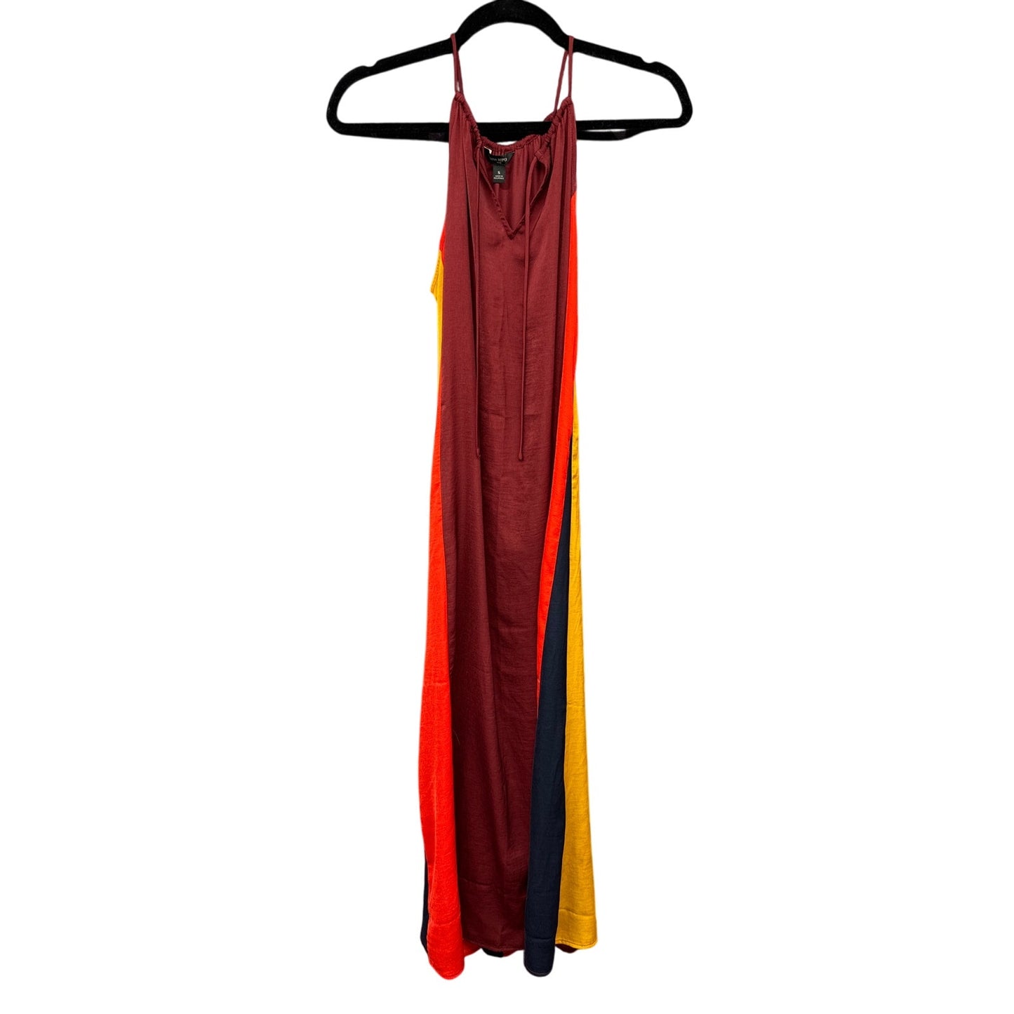 Banana Republic Women's Small Dress Striped Flowy Shift Dress Red Mustard Yellow