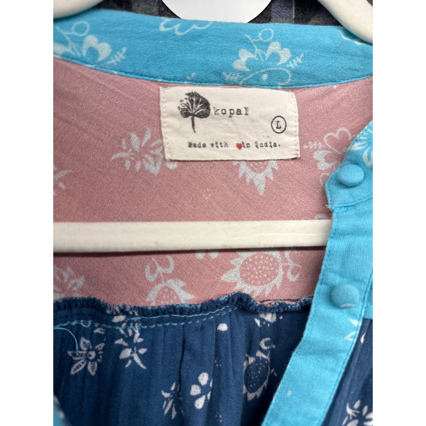 Anthropologie Kopal Patchwork Dress Prairie Tiered Large Cottage Gender Reveal