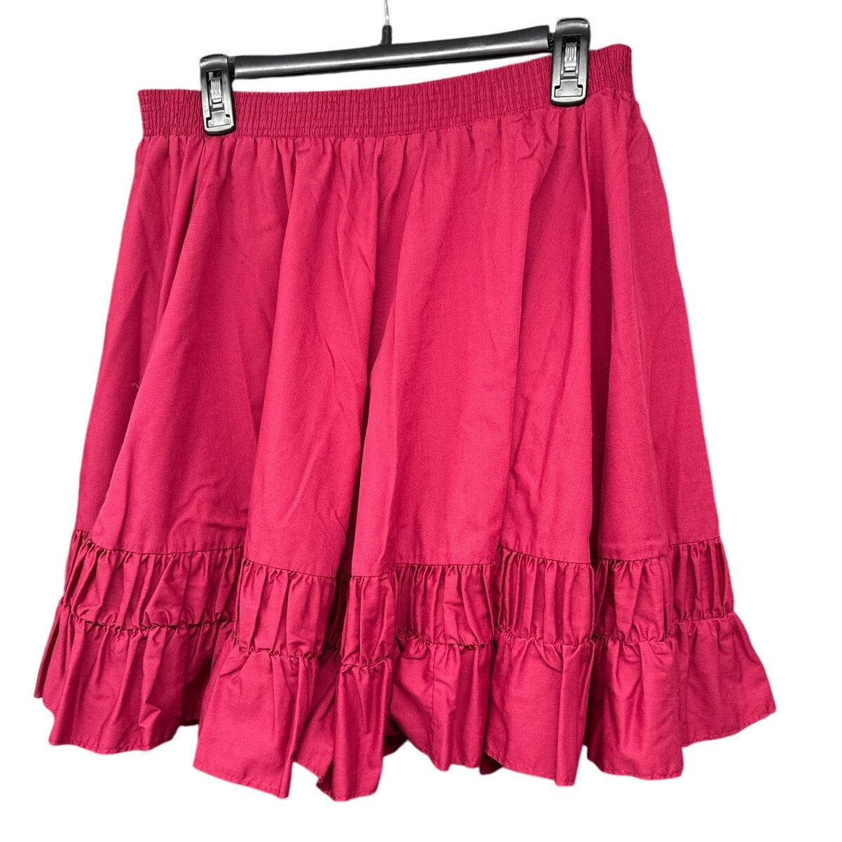 70s Vtg Partners Please Square Dancing Ruffle Tier Mini Skirt M Maroon Western