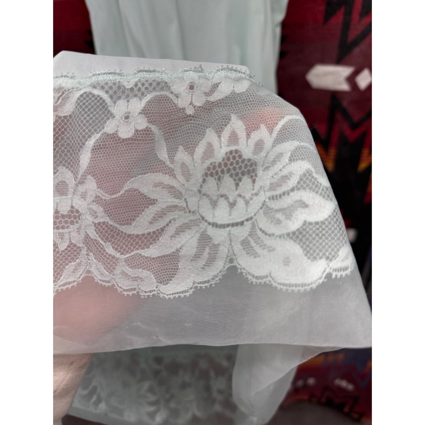 Vintage 90s Women Sheer Mint Nylon Lingerie Nightie Sexy Classy Floral