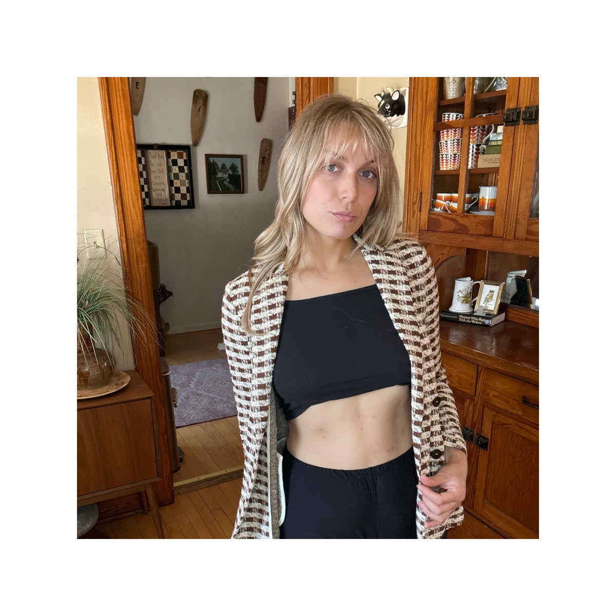 Anthropologie Dolan Left Coast Knit Houndstooth Blazer XS professional siren