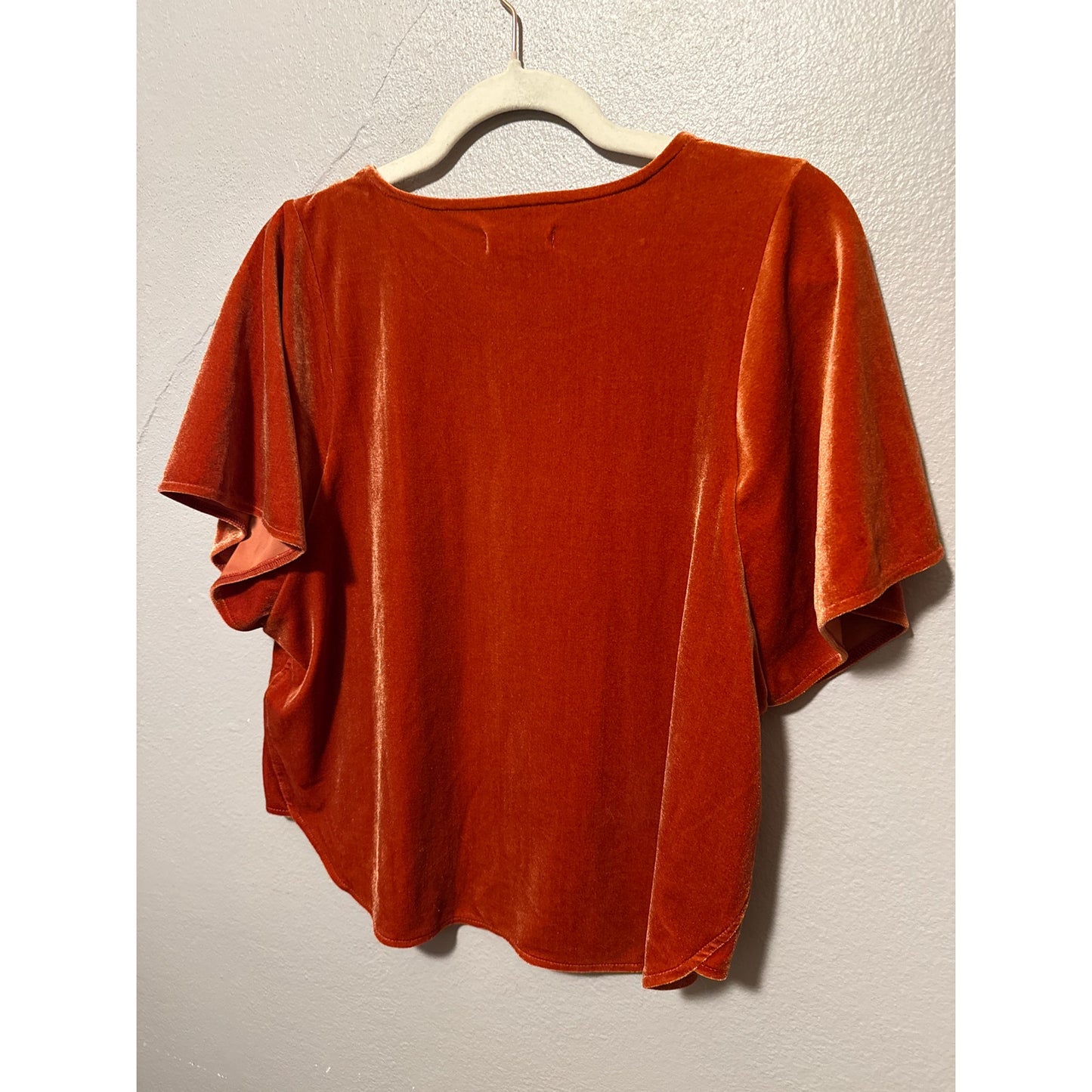 Madewell Rust Velvet Blouse Medium Terracotta Flowy Boho