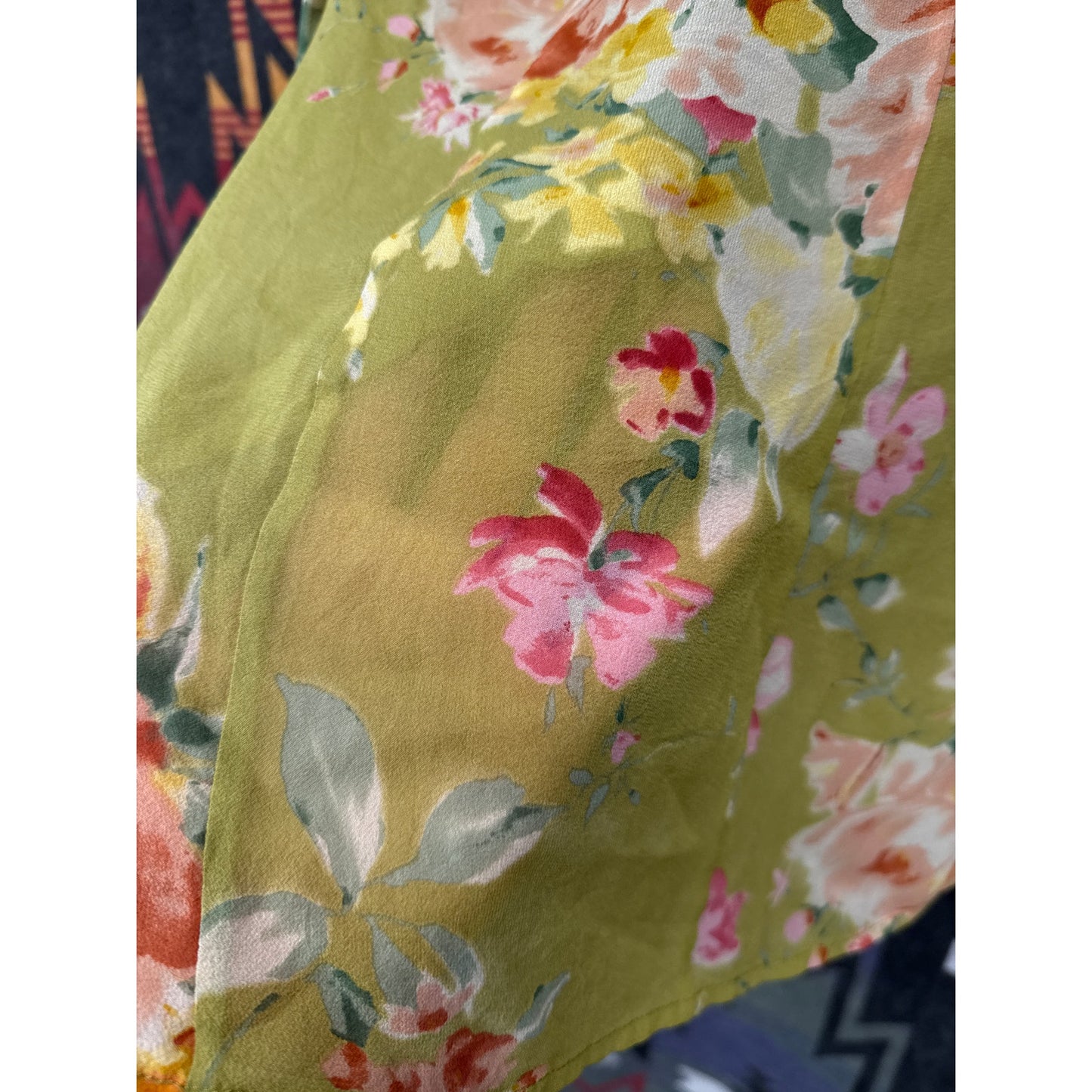 Vintage Y2K Women 10 Cardigan Sheer Chiffon Ruffle Floral Floral Girly Coquette