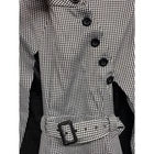 A Peach Woman's Houndstooth Dress Black White Cape Small Luxury Chic Clique