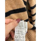 Boden Merino Wool Women's Sweater Turtleneck Black Tan Professional Stripe XL