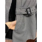 A Peach Woman's Houndstooth Dress Black White Cape Small Luxury Chic Clique