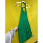 A New Day Women Kelly Green Halter Summer Small Dress Y2K Stretchy Gilmore Girl