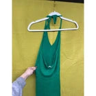 A New Day Women Kelly Green Halter Summer Small Dress Y2K Stretchy Gilmore Girl