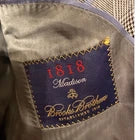 Brooks Brothers 1818 Madison Mens Luxury Suit Coat 41R Silk Wool Gray Plaid