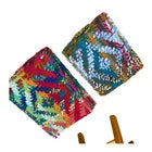 Anthropologie Woven Boho Hippie Rainbow Colorful Free Spirit Basket Set of 2