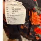 American Eagle Kimono Fringed Floral Stunning Whimsygoth Black Viscose Duster