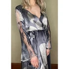 Anthropologie Komarov Women's Metallic Shimmery Silver Dress XL