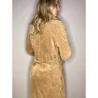 Arden B Women's Tan Leather Buckskin Western Maxi Coat Large Western Rodeo