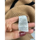 Boden Merino Wool Women's Sweater Turtleneck Black Tan Professional Stripe XL