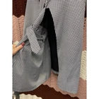 A Peach Woman's Houndstooth Dress Black White Cape Small Luxury Chic Clique