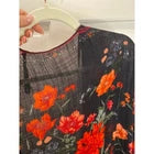 American Eagle Kimono Fringed Floral Stunning Whimsygoth Black Viscose Duster